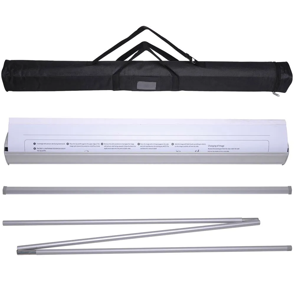 10-Piece 33" Roll Up Retractable Banner Stand Economy Wholesale
