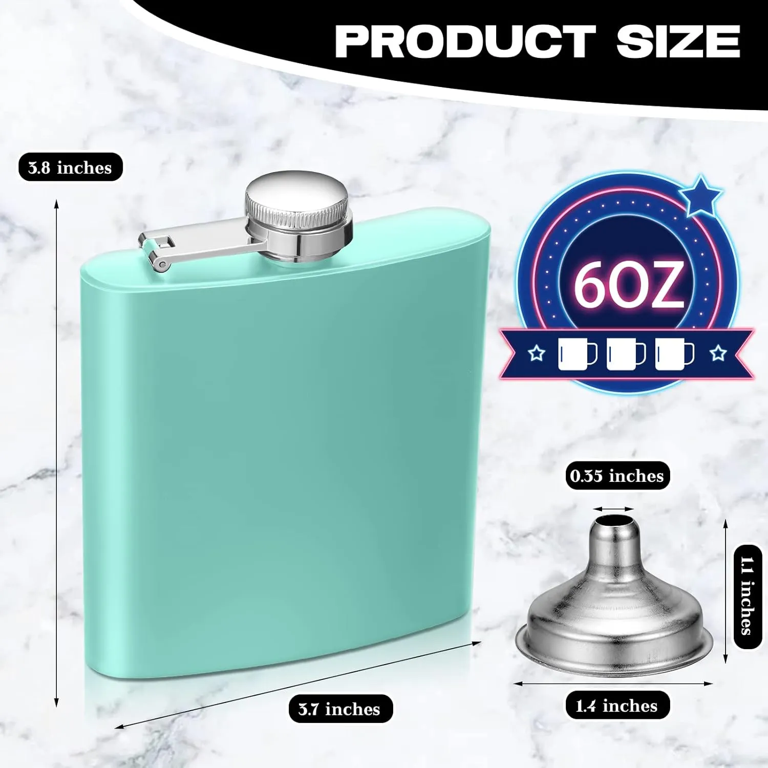 12 Pcs Stainless Steel Hip Flask for Liquor Bulk Leak Proof Stainless Steel Flask Set with 12 Pcs Funnel for Alcohol Women Men Bridesmaid Groomsmen Party Wedding Birthday Gift, Colorful (6 oz)