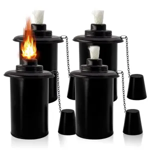 12oz Torch Replacement Canisters, Bamboo Lantern Refillable Torches, Decorative Torch Canister Replacement for Yard, Patio, Deck, Garden, Party, Landscape 12oz-4pcs
