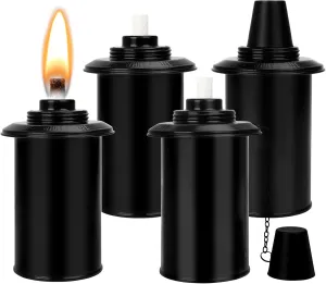 12oz Torch Replacement Canisters, Bamboo Lantern Refillable Torches, Decorative Torch Canister Replacement for Yard, Patio, Deck, Garden, Party, Landscape