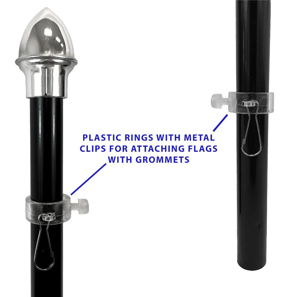 13ft Aluminum (Black) Outdoor Pole with Ground Spike