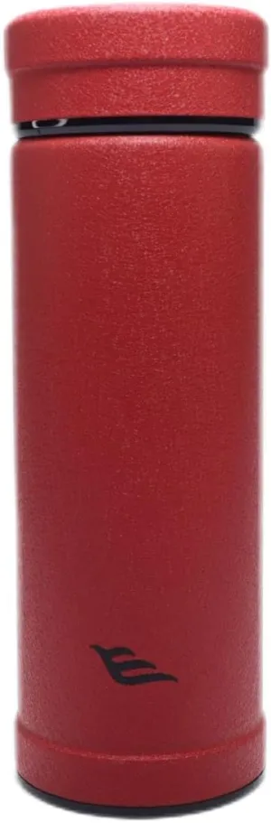 14oz/400ml Vacuum Insulated Glass Bottle,Glass Vacuum Drinking Cup, glass lined thermos, stainless steel body,Glass vacuum liner inside(Chinese Red)