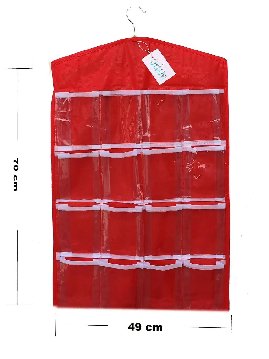 16-Pocket Hanging Wardrobe Organizer for Innerwear & Socks (Multi Colors, 75x45cm)
