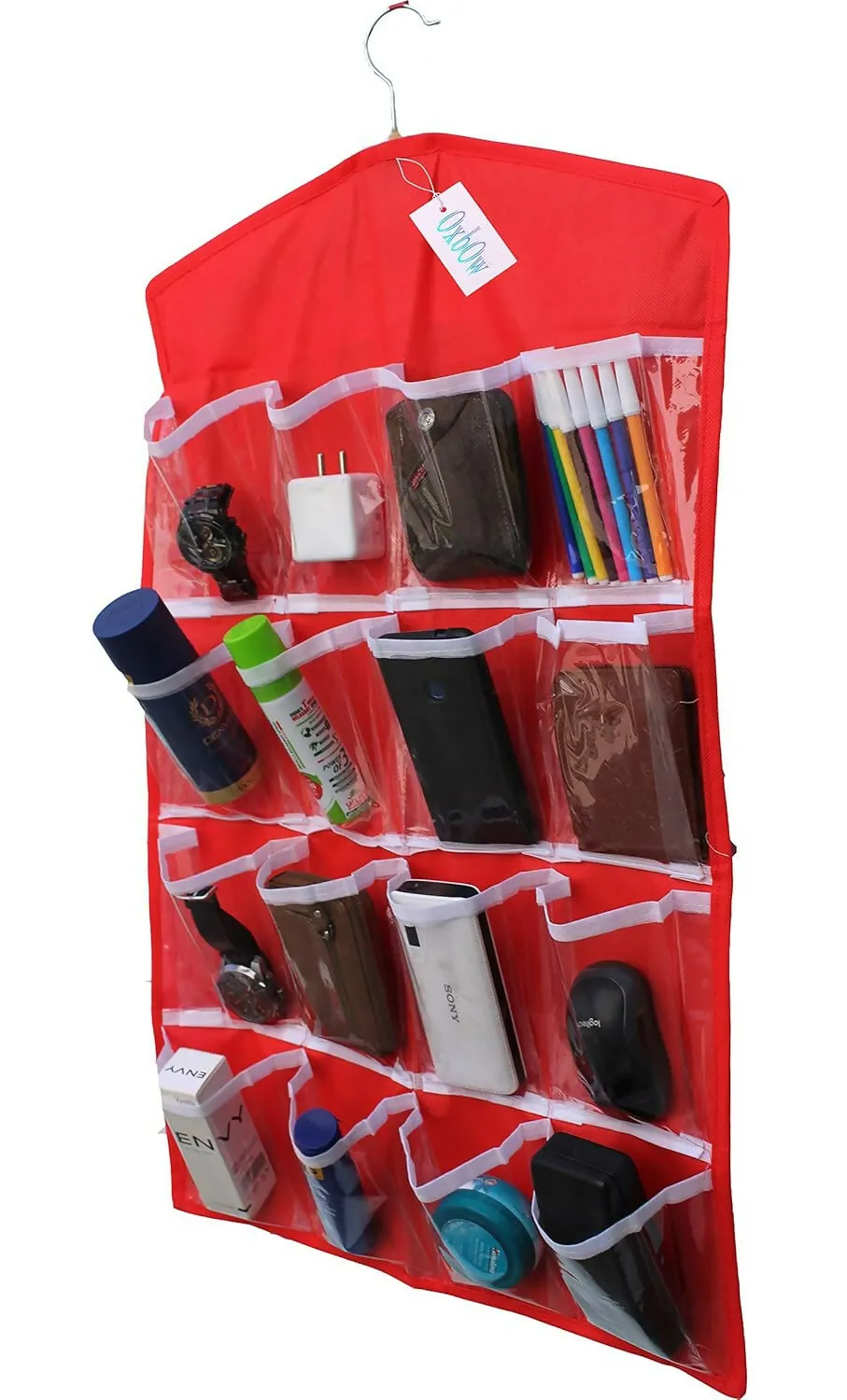 16-Pocket Hanging Wardrobe Organizer for Innerwear & Socks (Multi Colors, 75x45cm)