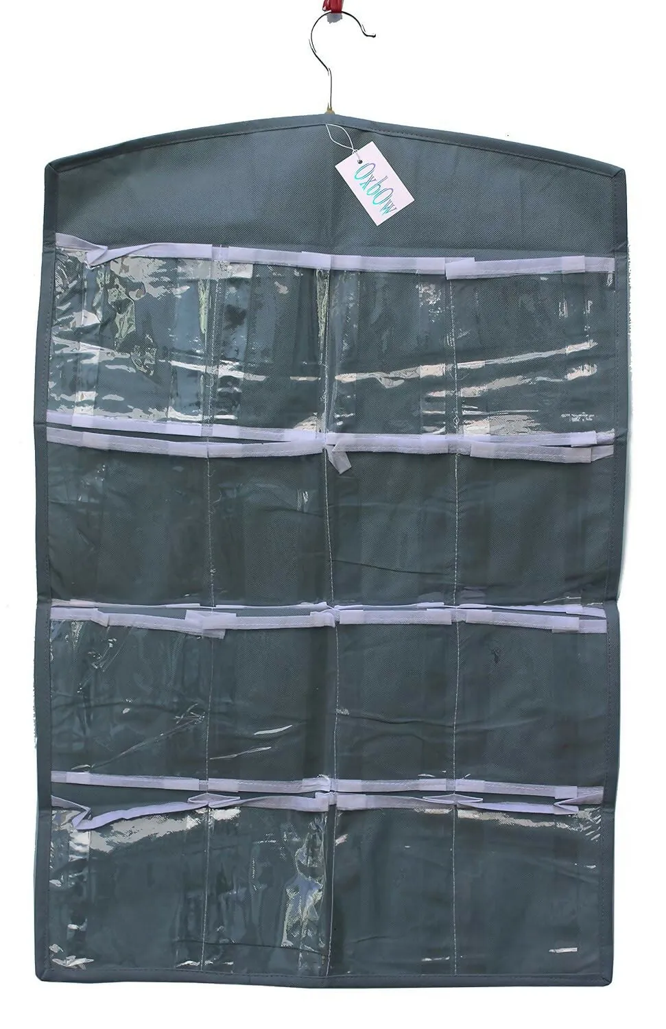 16-Pocket Hanging Wardrobe Organizer for Innerwear & Socks (Multi Colors, 75x45cm)