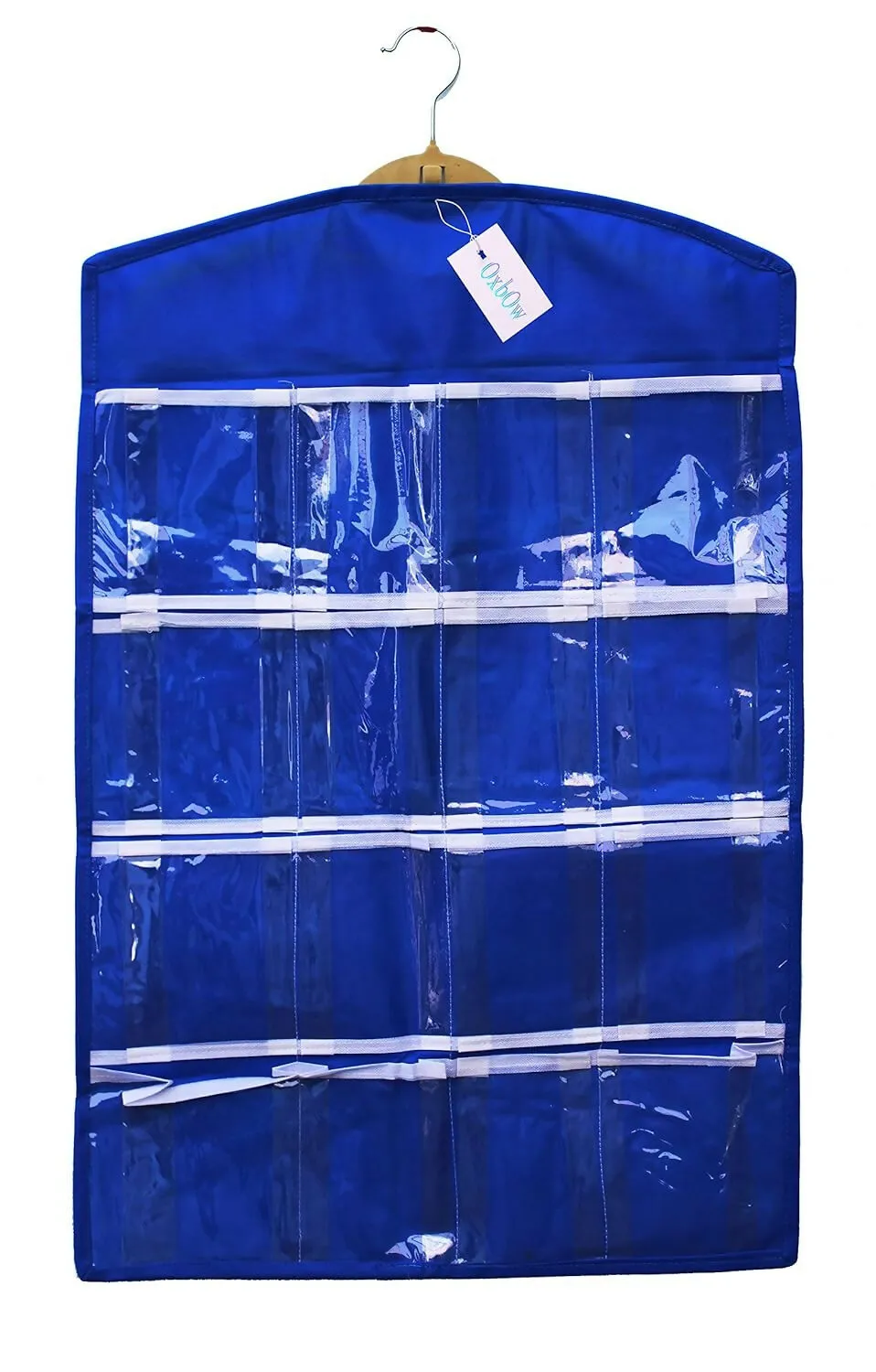 16-Pocket Hanging Wardrobe Organizer for Innerwear & Socks (Multi Colors, 75x45cm)