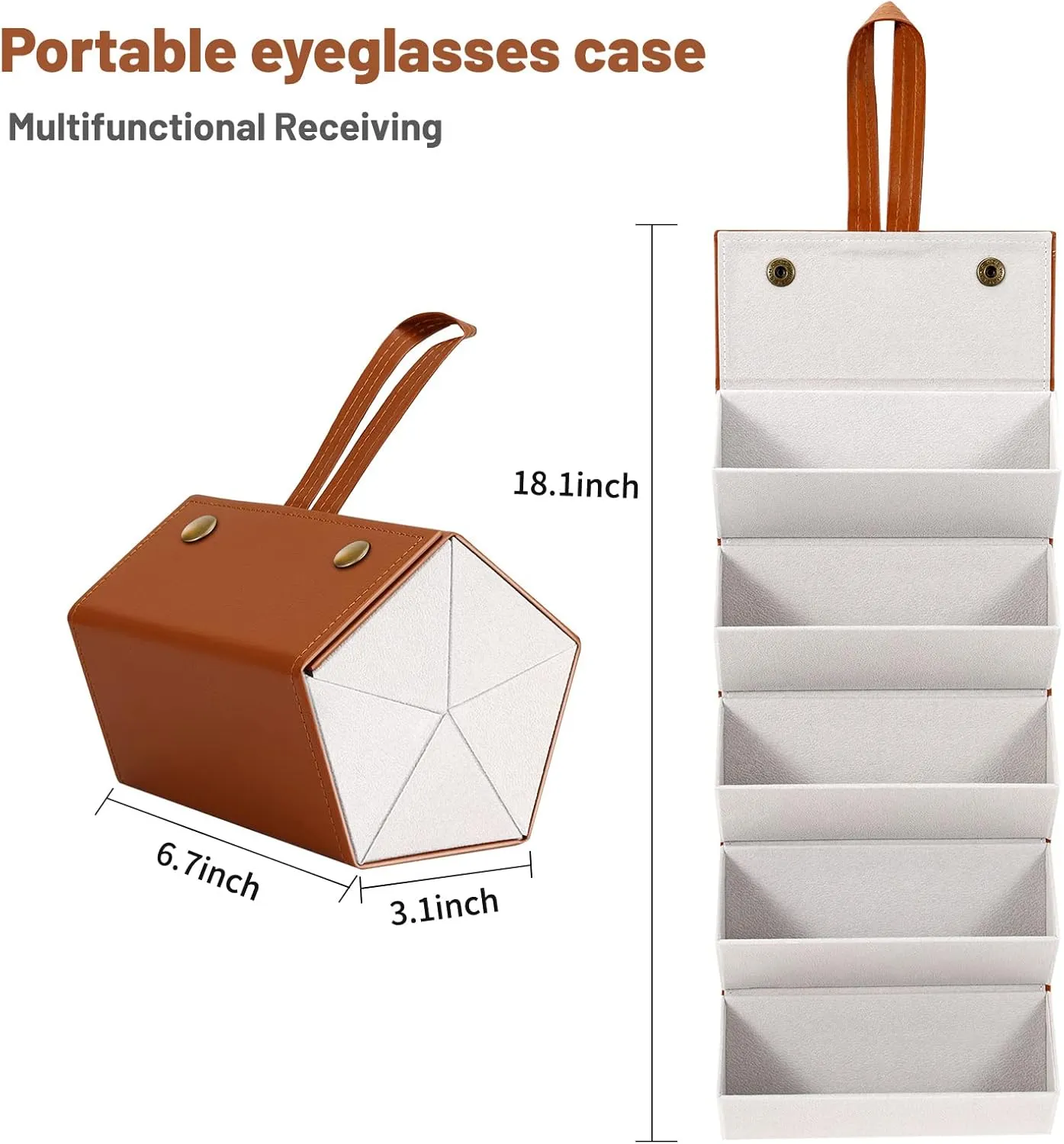 2 Pack Sunglasses Organizer with 5 Slots, Travel Glasses Case Multiple Pairs Portable Eyeglasses Storage Case