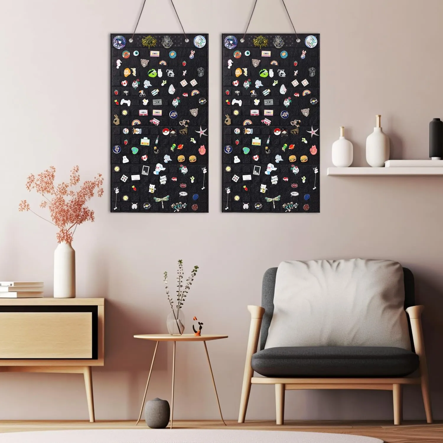 2 PCS L-170 Slots Wall Hanging Brooch Pin Organizer,Pins Collection Display Case,Brooch Collection Storage Holder(Not Include any Accessories)