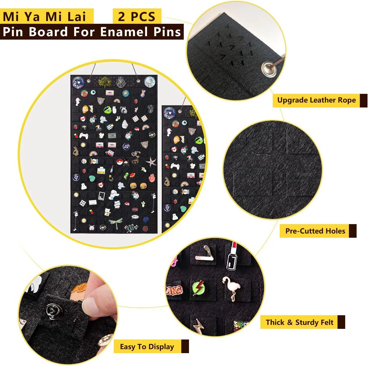 2 PCS L-170 Slots Wall Hanging Brooch Pin Organizer,Pins Collection Display Case,Brooch Collection Storage Holder(Not Include any Accessories)