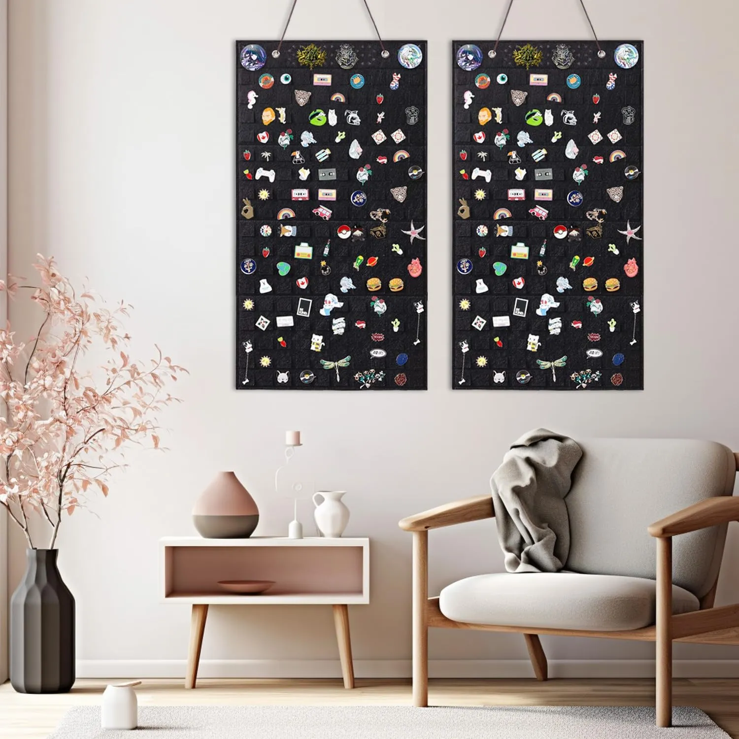 2 PCS L-170 Slots Wall Hanging Brooch Pin Organizer,Pins Collection Display Case,Brooch Collection Storage Holder(Not Include any Accessories)