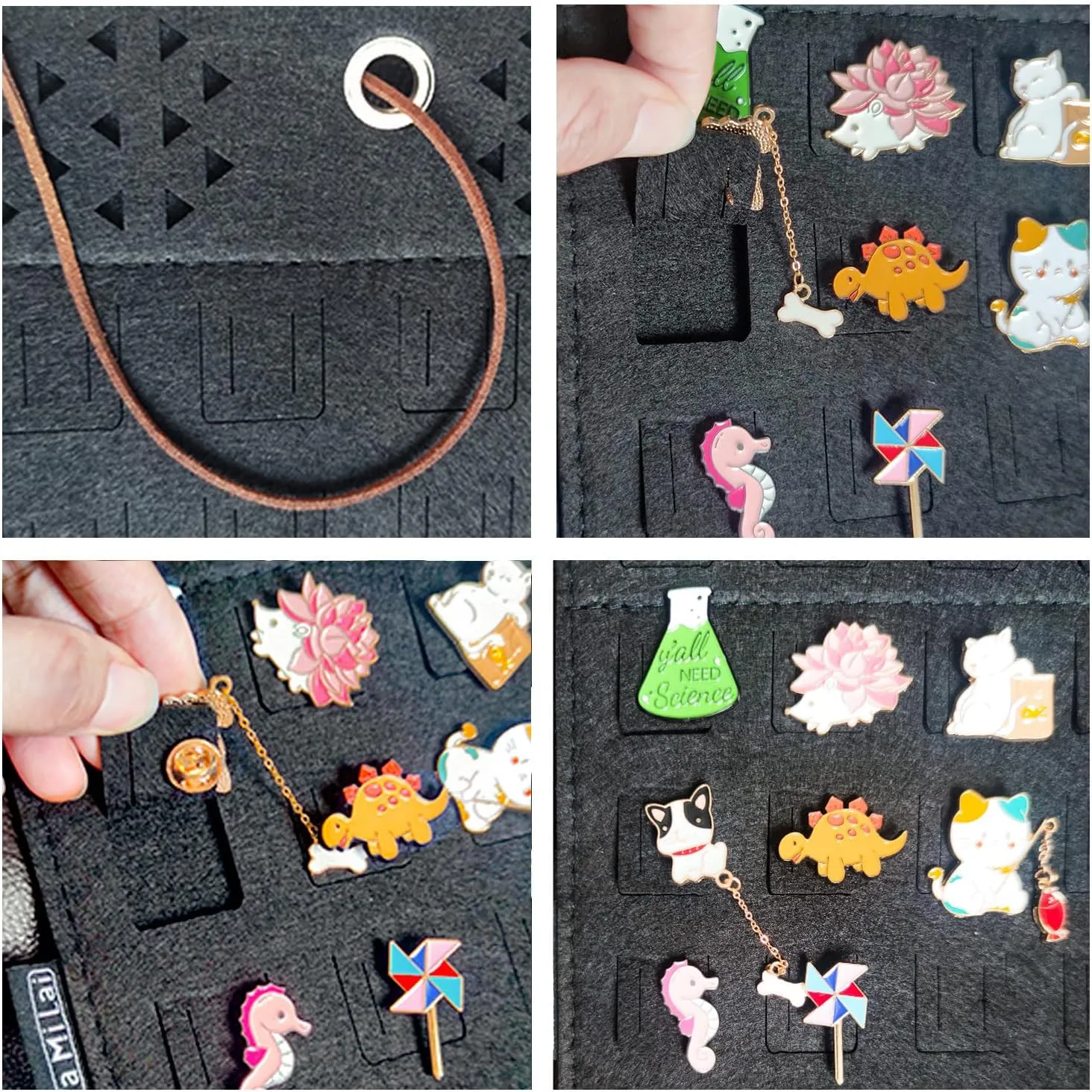 2 PCS L-170 Slots Wall Hanging Brooch Pin Organizer,Pins Collection Display Case,Brooch Collection Storage Holder(Not Include any Accessories)