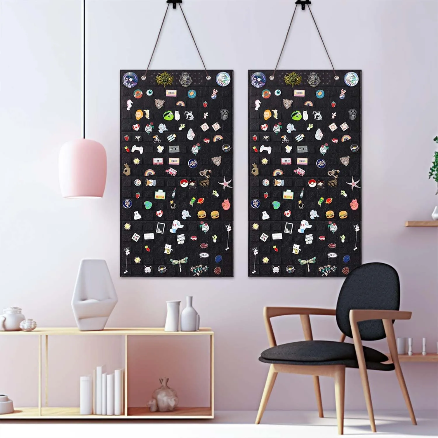 2 PCS L-170 Slots Wall Hanging Brooch Pin Organizer,Pins Collection Display Case,Brooch Collection Storage Holder(Not Include any Accessories)
