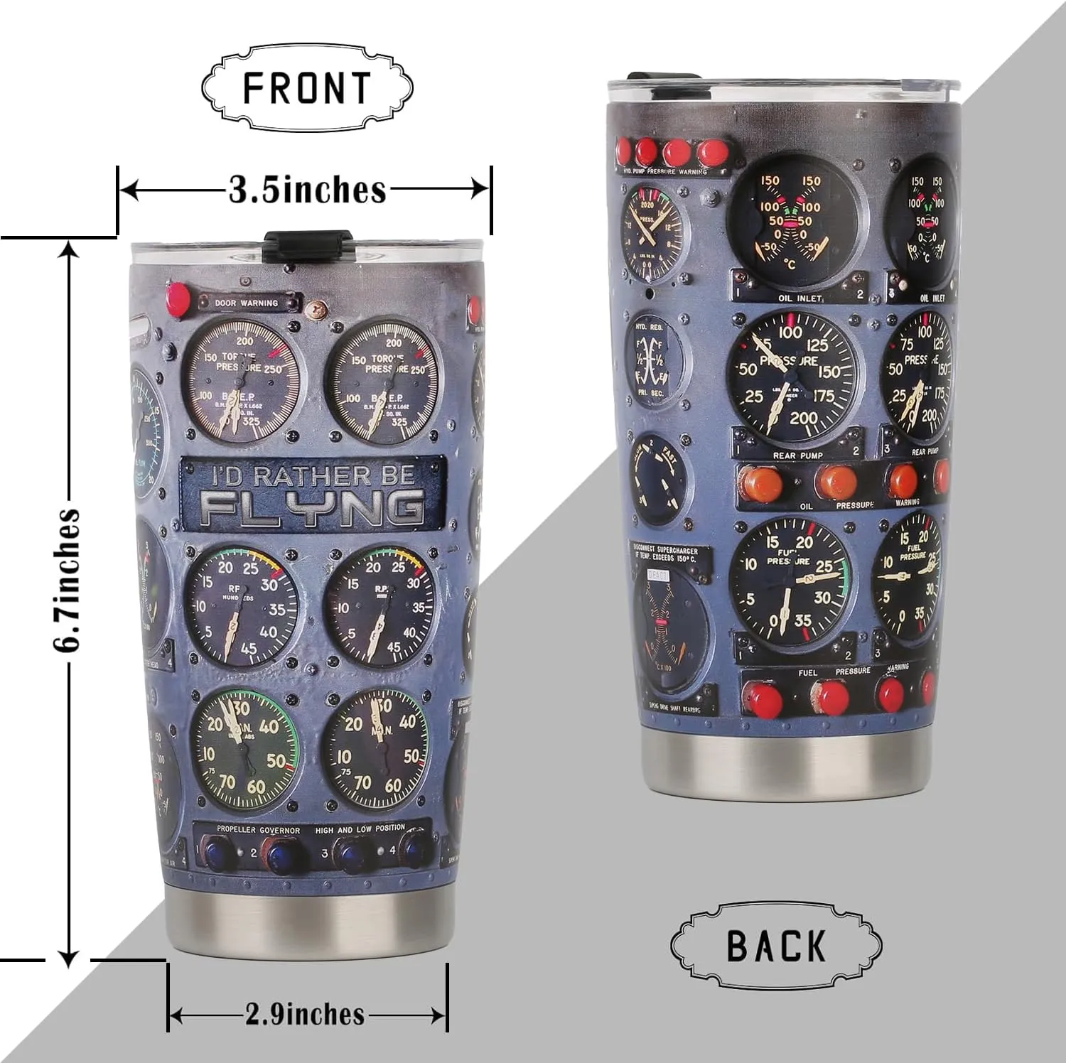 20 Oz Tumbler with Keychain – Aviation Gift for Pilots, Men, Husband, Son – Cool Pilot Accessories for Birthday, Christmas, Retirement