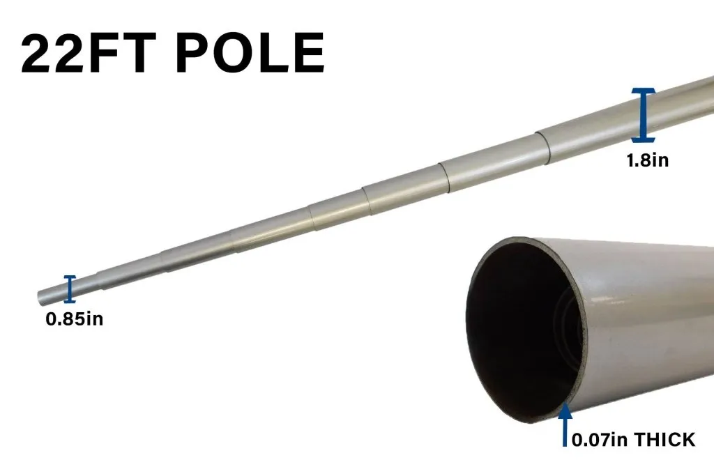 22ft Deluxe Fiberglass Pole & Ground Spike Kit
