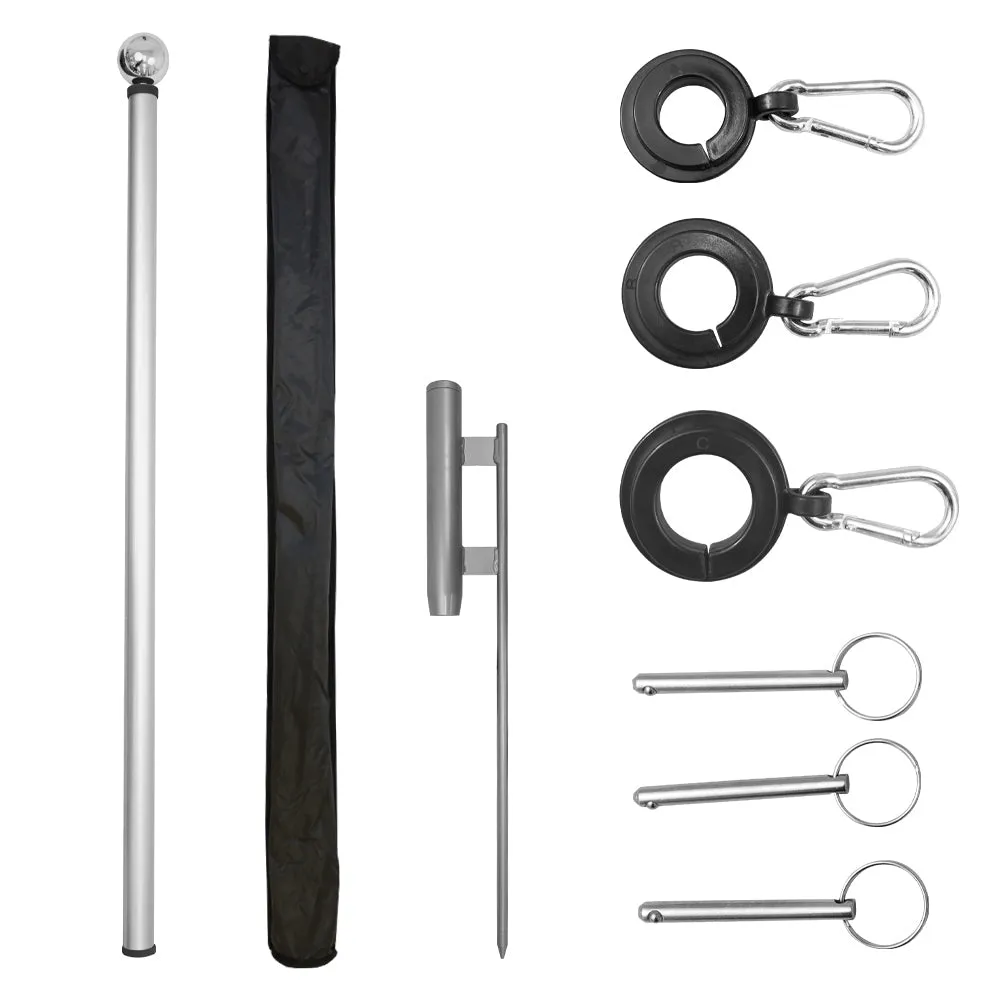 22ft Deluxe Fiberglass Pole & Ground Spike Kit