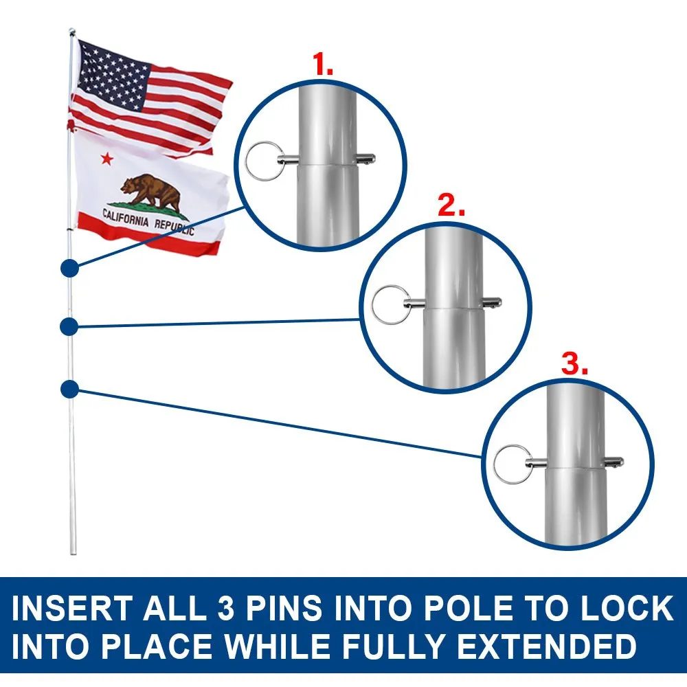 22ft Deluxe Fiberglass Pole & Ground Spike Kit