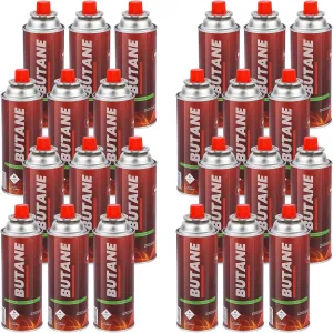 24-Pack Butane Fuel Canisters – 8 oz, UL Listed, Explosion-Proof RVR System, Universal Fit for Camping Stoves, Gas Burners, and Emergency Use - Patented Safety System