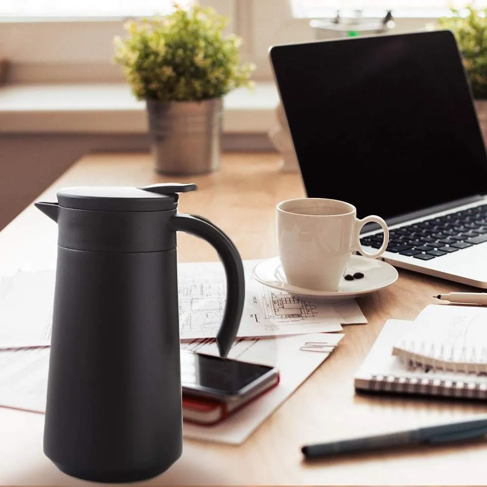 28oz Coffee Carafe Airpot Insulated Coffee Thermos Urn Stainless Steel Vacuum Thermal Pot Flask for Coffee, Hot Water, Tea, Hot Beverage - Keep 9 Hours Hot, 18 Hours Cold