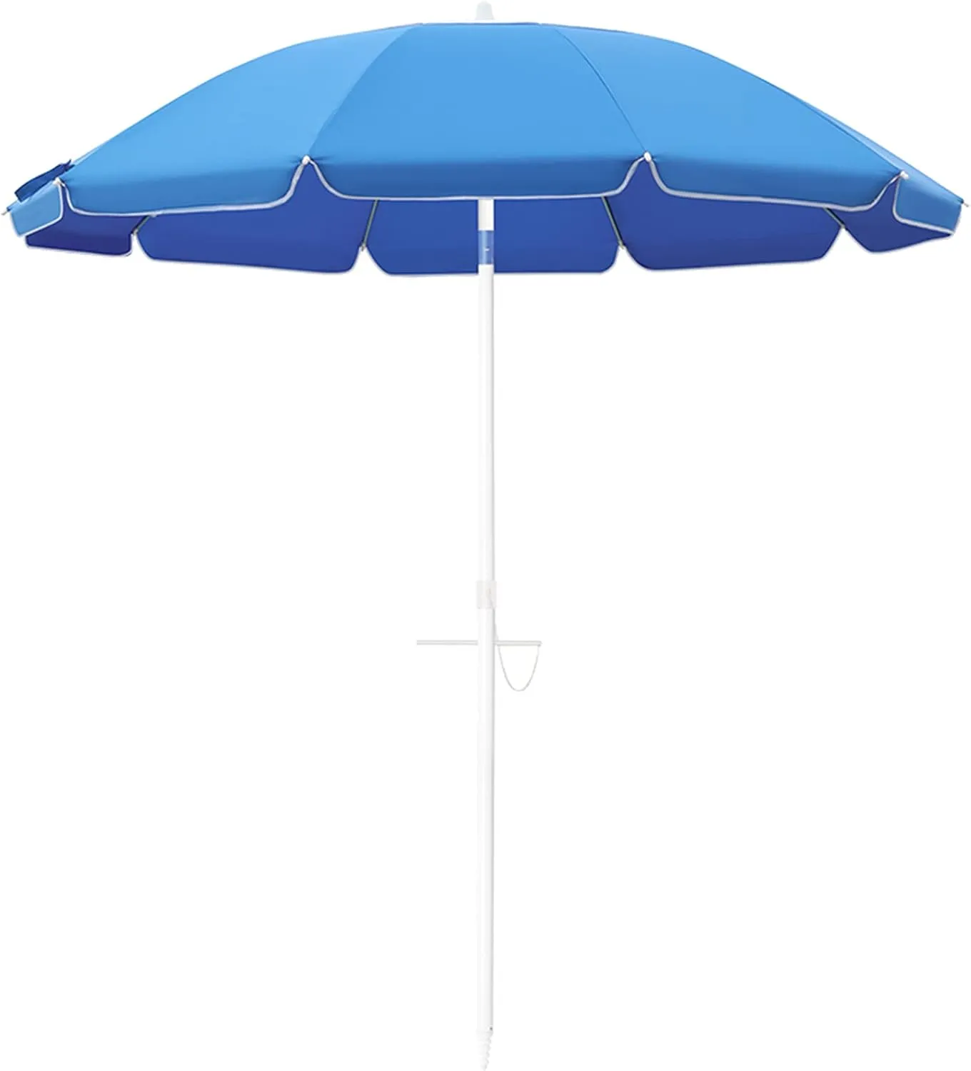 2m Beach Parasol By The Sea, Folding Portable Parasol, Sun Protection And UV Protection Garden Parasol, Tiltable Sun Umbrella, Balcony, Courtyard, Swimming Pool, Outdoor