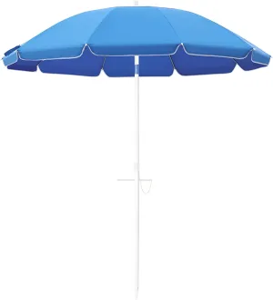 2m Beach Parasol By The Sea, Folding Portable Parasol, Sun Protection And UV Protection Garden Parasol, Tiltable Sun Umbrella, Balcony, Courtyard, Swimming Pool, Outdoor