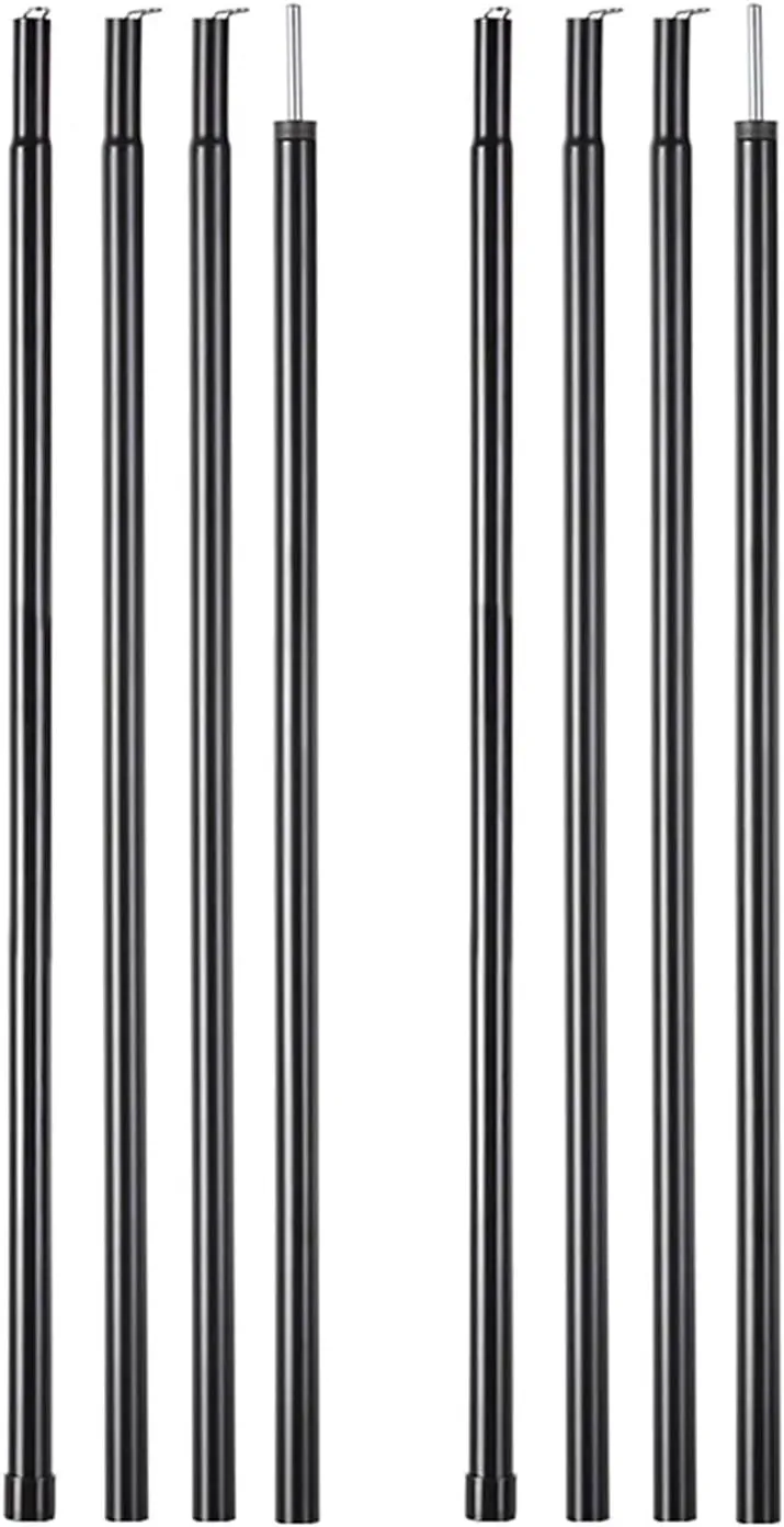 2m/6.6ft Camping​ Tent Awning Poles Plated Iron Canopy Outdoor Folding Zinc Rod Camping Portable Outdoor Elements