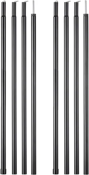 2m/6.6ft Camping​ Tent Awning Poles Plated Iron Canopy Outdoor Folding Zinc Rod Camping Portable Outdoor Elements