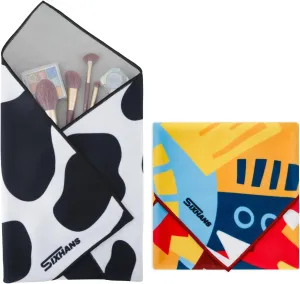 2Pack Self-Adhesive Magic Cloth Makeup Bag|Lay Flat Travel Organizer|Portable Cosmetic Pouch for Beauty Essentials,Camera Wrap,Laptop Protective Cover|Multi-Purpose Gift for Women & Girl (19.7"x19.7")
