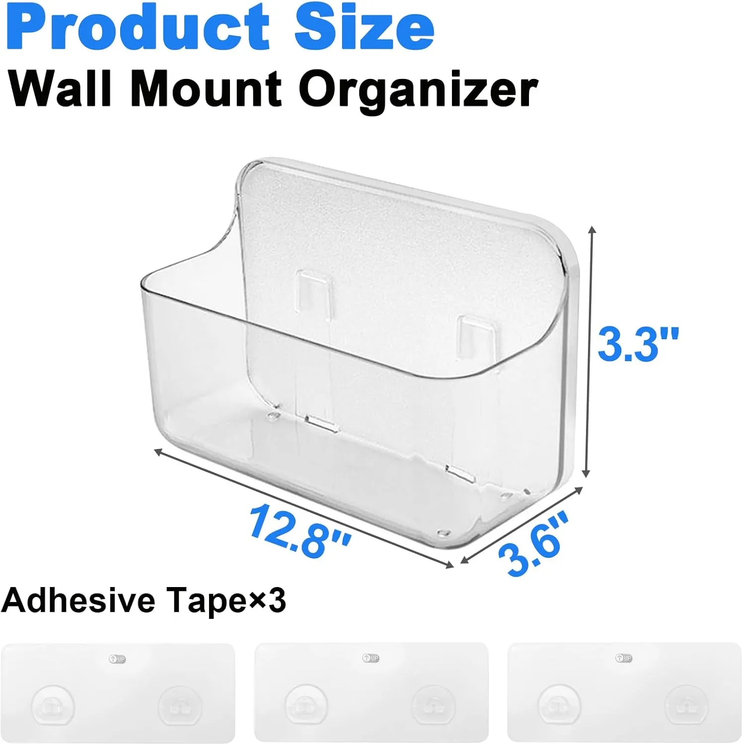 2pc Acrylic Wall Mount Organizer, Adhesive Clear Cabinet Door Organizer,Acrylic Shelves for Wall,No Drilling Hang Walls,with Self Adhesive Tape, for Bathroom, Kitchen, Living Room