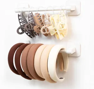 2PC Hanging Claw Clip Organizer Holder, Headband Organizer, Hair Hoop Organizer, Headband Storage Holder for Women and Girls