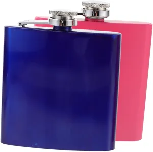 2pcs Portable Stainless Steel Hip Flask Flasks for for Camping Outdoor Use and Travel Elegant Design with Leak Lid