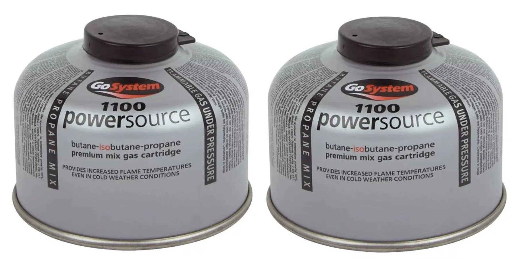 2x Go System PowerSource Butane Propane Threaded Gas Canister - 100g