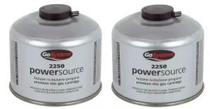 2x Go System PowerSource Butane Propane Threaded Gas Canister - 220g