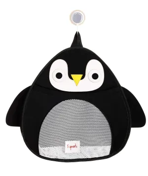 3 Sprouts Hanging Bath Toy Holder for Bathtub - Storage Caddy with Baby Organizer - Shower & Bath Tub Toy Storage Basket, Penguin
