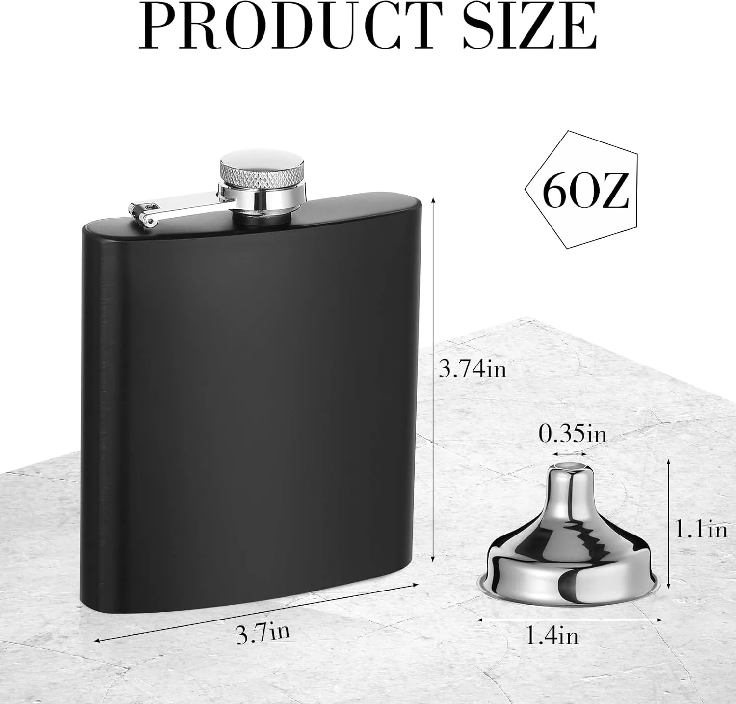 30 Pieces Hip Flasks Set Stainless Steel Liquor Flask with Funnel Metal Leak Proof Flask Pocket Whiskey Flasks for Men Women Bridesmaid Wedding Party Supplies (Black,6 oz)