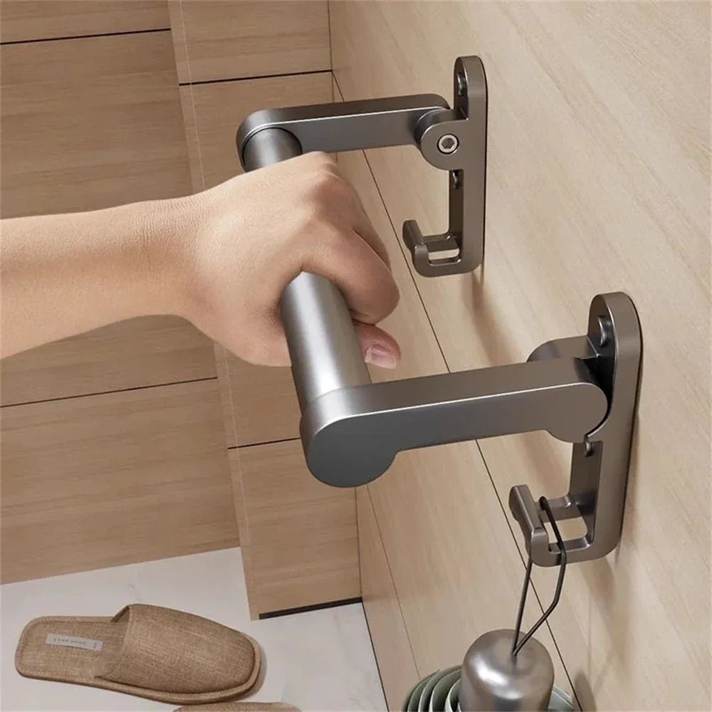 30cm Folding Punch-Free Armrest Bathroom Toilet Elderly Safety Toilet Handrail Railing Pregnant Women Toilet Non-Slip Handle Storage Rack