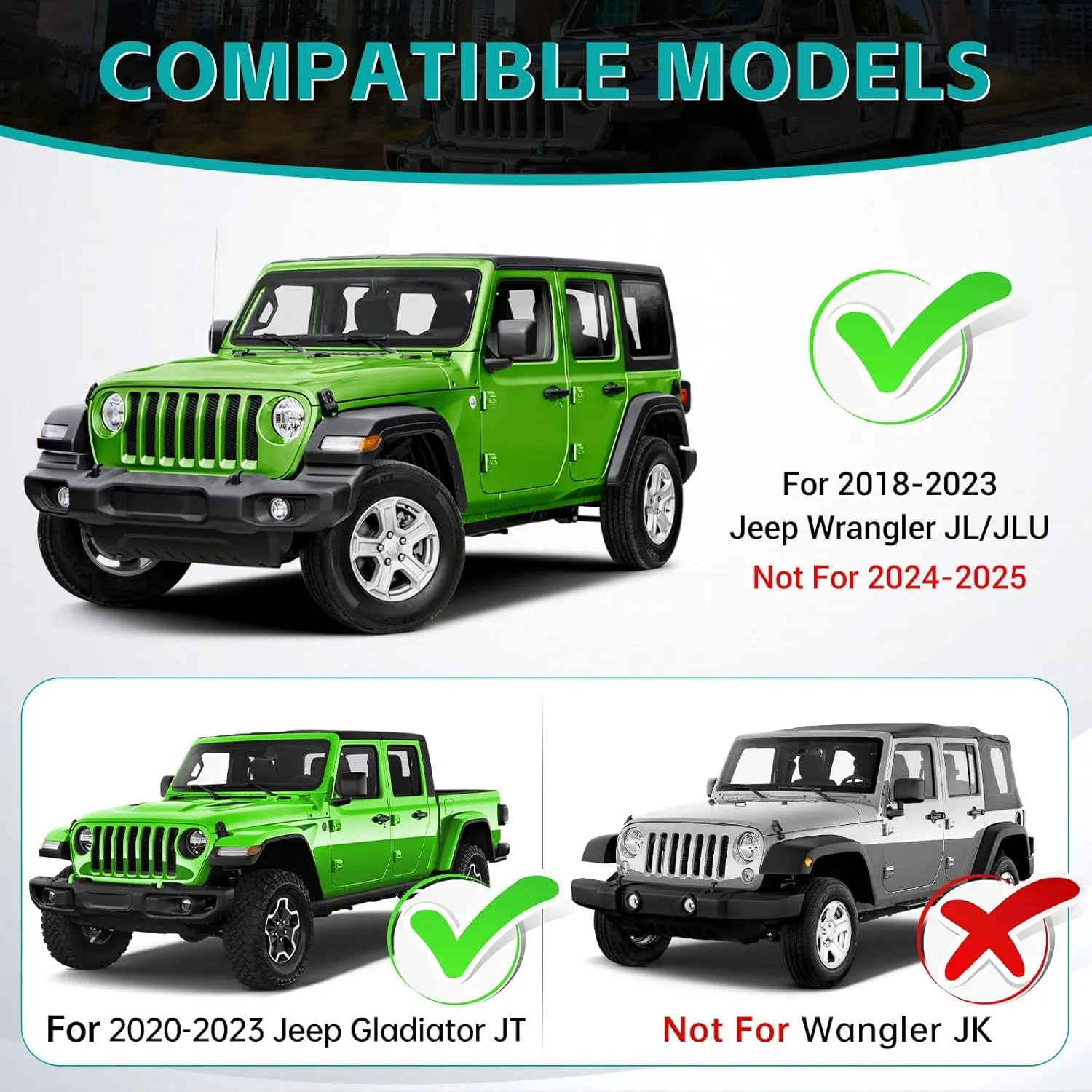 4PCS Center Console Organizer Combo Kit Compatible with 2018-2023 Jeep Wangler JL JLU 4XE Rubicon Sahara & Gladiator JT Accessories, Armrest Storage Box & Grab Bar Tray & Gear Shift Tray