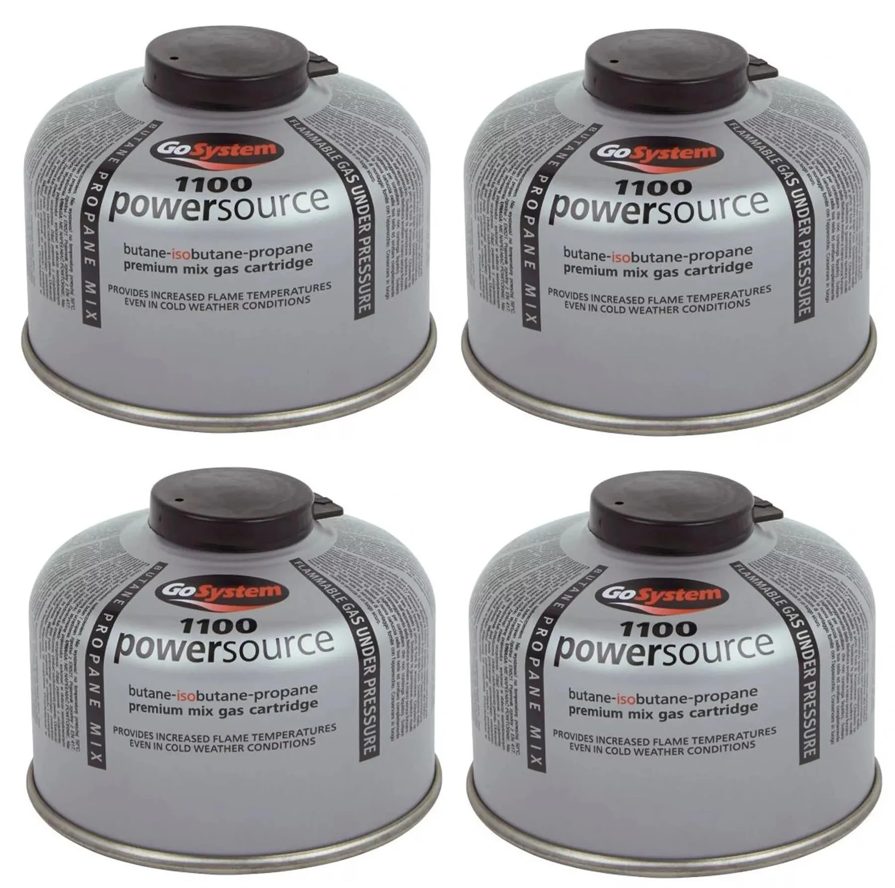 4x Go System PowerSource Butane Propane Threaded Gas Canister - 100g
