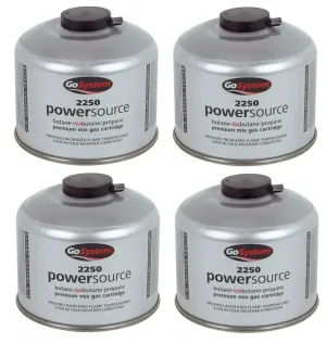 4x Go System PowerSource Butane Propane Threaded Gas Canister - 220g