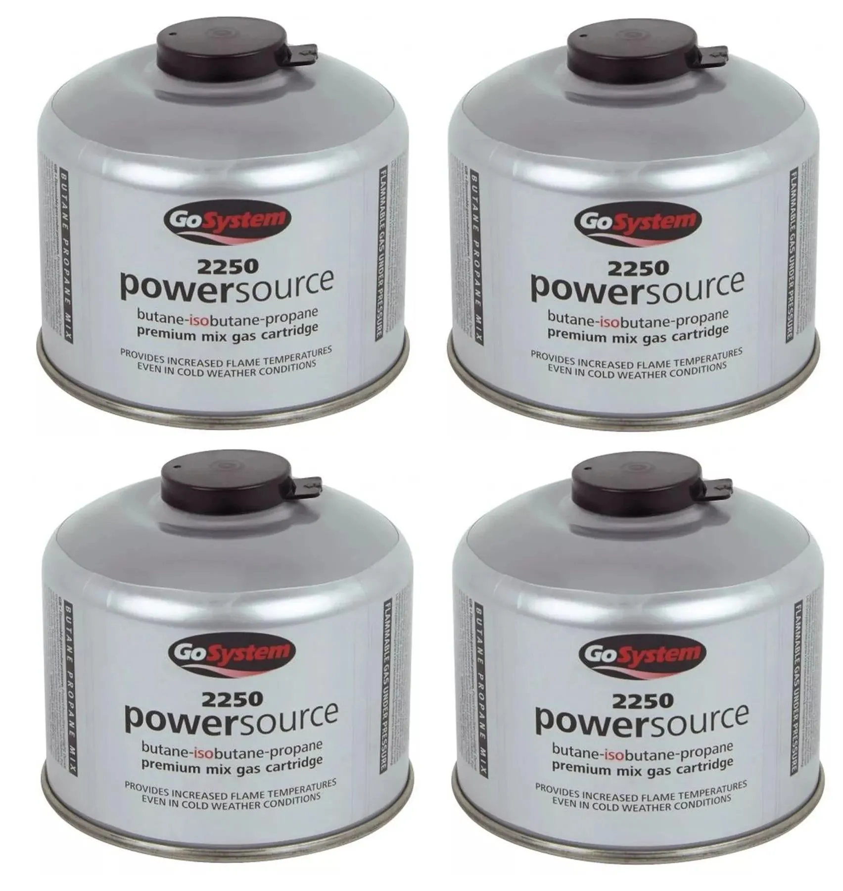 4x Go System PowerSource Butane Propane Threaded Gas Canister - 220g