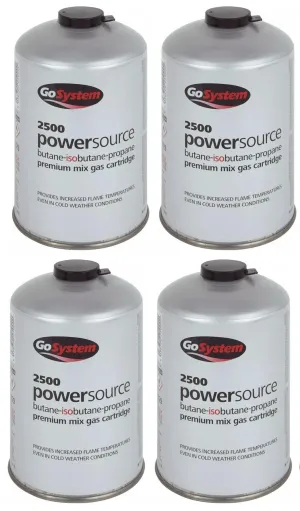 4x Go System PowerSource Butane Propane Threaded Gas Canister - 445g