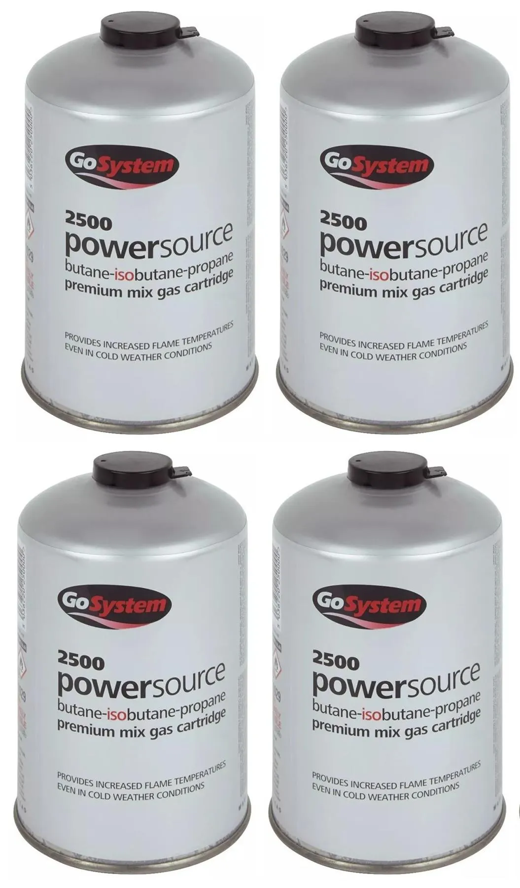 4x Go System PowerSource Butane Propane Threaded Gas Canister - 445g