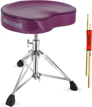 5 CORE Drum Throne Thick Padded Comfortable Guitar Stool with Memory Foam Heavy Duty Adjustable Padded Keyboard Chair Metal Piano Stool Premium Musician Chair Purple DS CH Purple SDL HD