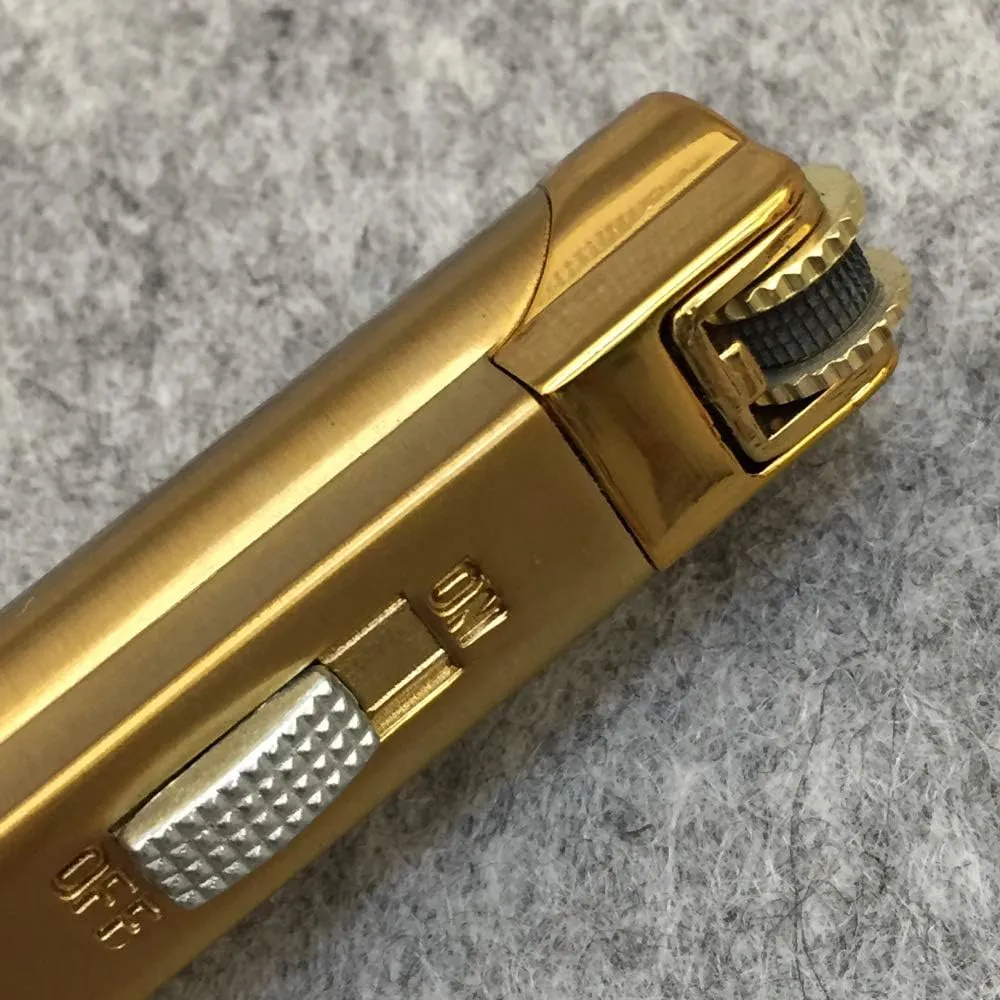 5 Pack Butane Torch Lighter Jet Flame Lockable Portable Adjustable Lighter with Fuel Visible Tank No Gas (Gold)