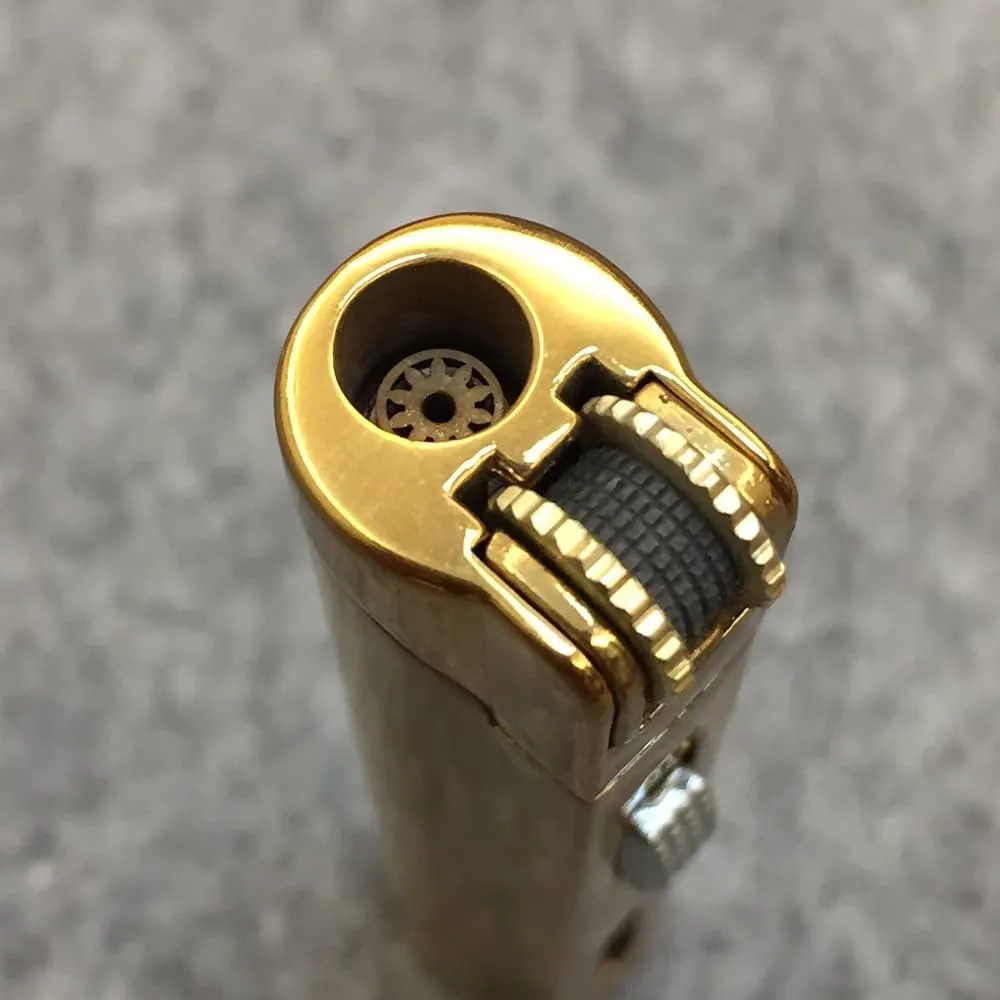 5 Pack Butane Torch Lighter Jet Flame Lockable Portable Adjustable Lighter with Fuel Visible Tank No Gas (Gold)