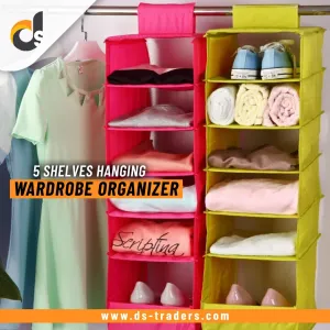 5 Shelves Hanging Wardrobe Organizer for Cupboard