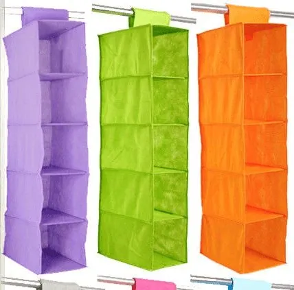 5 Shelves Hanging Wardrobe Organizer for Cupboard