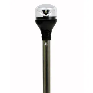 [5551-PA20-7] Vertical Light - Spring promotion Attwood All-Around w/Adapter Clean-lined Black Composite - 20" Base Aluminum LightArmor Pole