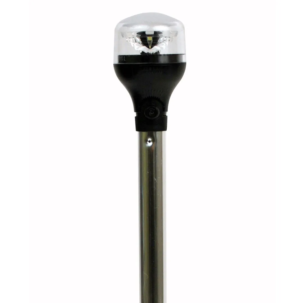 [5551-PA20-7] Vertical Light - Spring promotion Attwood All-Around w/Adapter Clean-lined Black Composite - 20" Base Aluminum LightArmor Pole