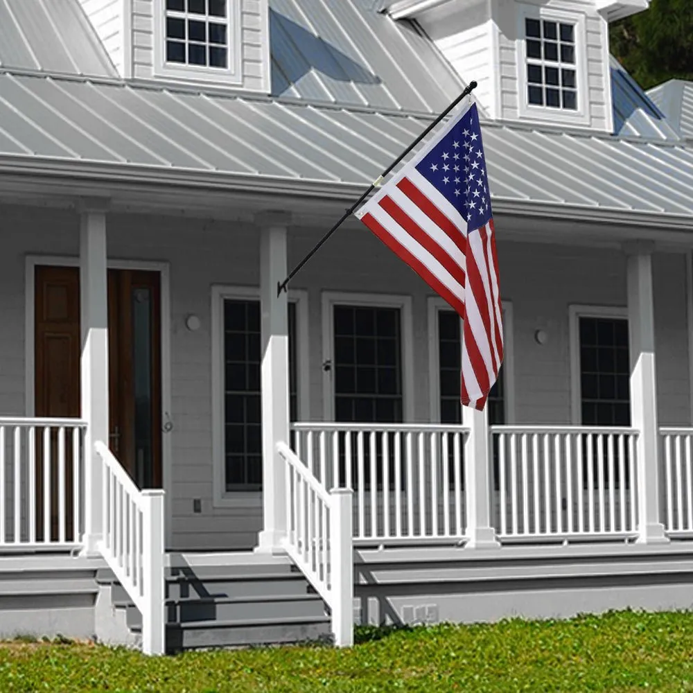 5ft Wooden Flag Pole & Bracket Kit (Black Wood)