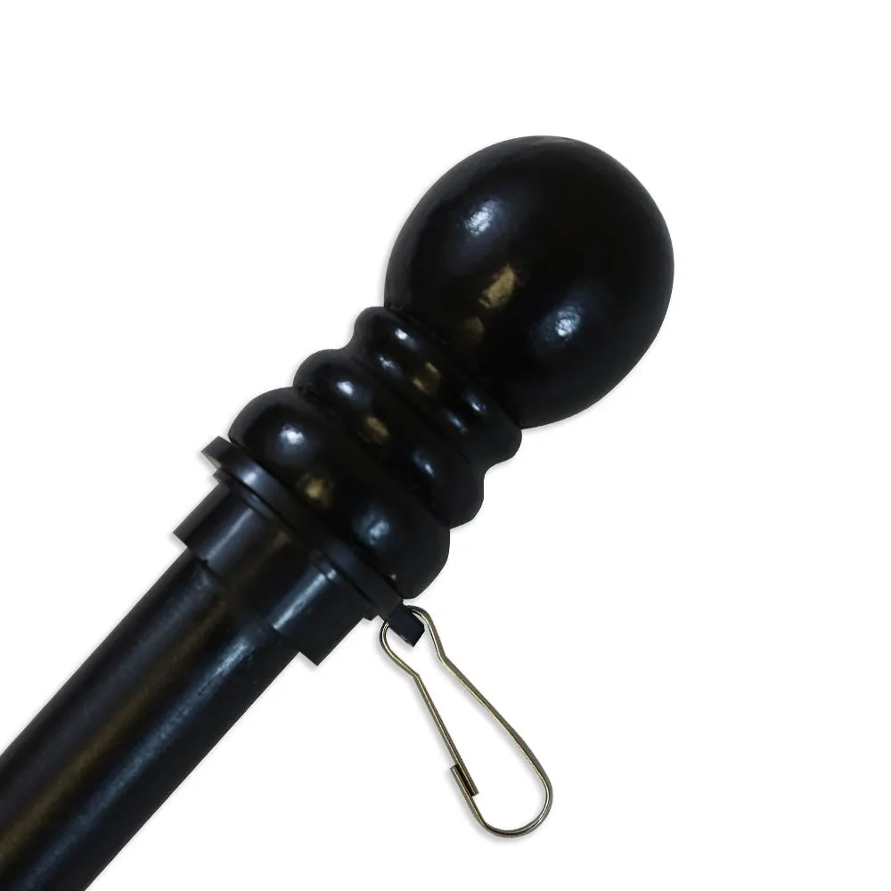 5ft Wooden Flag Pole & Bracket Kit (Black Wood)